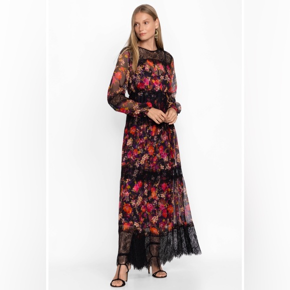 New JOHNNY WAS  Flora PURE Silk Lacy Maxi Dress  15T8 - Picture 5 of 8